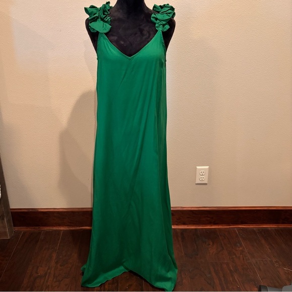 Vince Camuto Sleeveless Ruffled Strap Maxi Dress,Medium,Easter Summer Party Chic - Picture 3 of 11